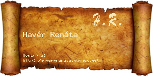 Havér Renáta névjegykártya